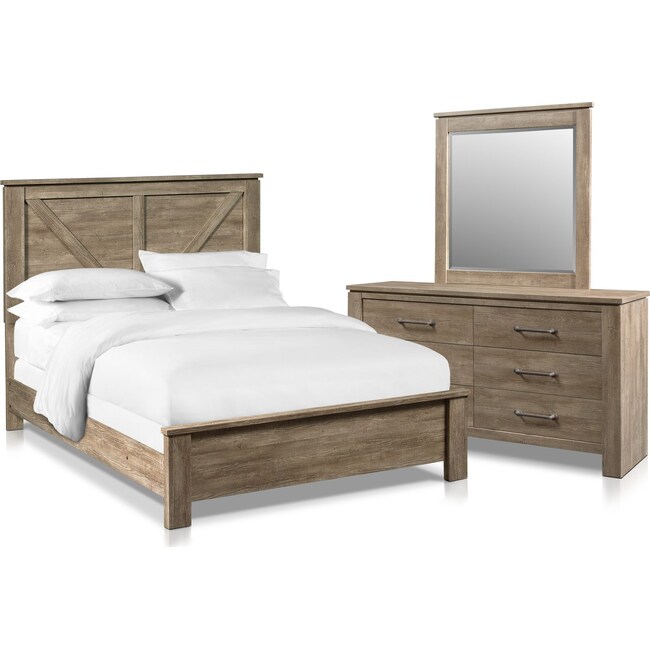 Bedroom Furniture - Perry 5-Piece King Bedroom Set with Dresser and Mirror