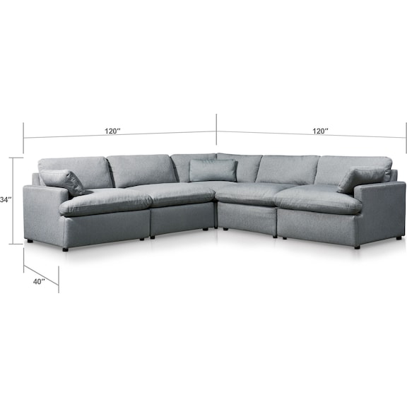 Living Room Furniture - Cozy 5-Piece Sectional
