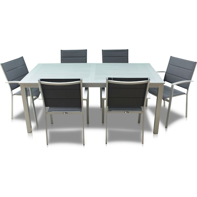 Outdoor Furniture - Edgewater Outdoor Rectangular Dining Table and 6 Chairs