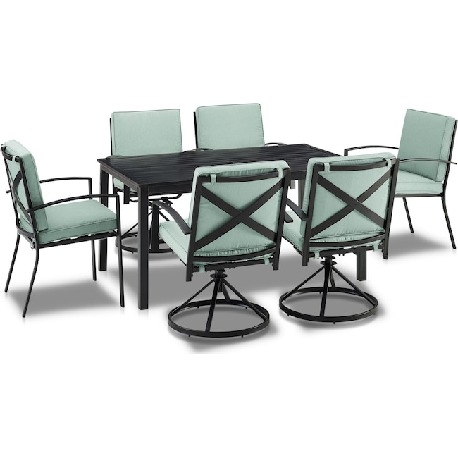 Outdoor Furniture - Clarion Outdoor Dining Table, 4 Swivel Chairs and 2 Dining Chairs