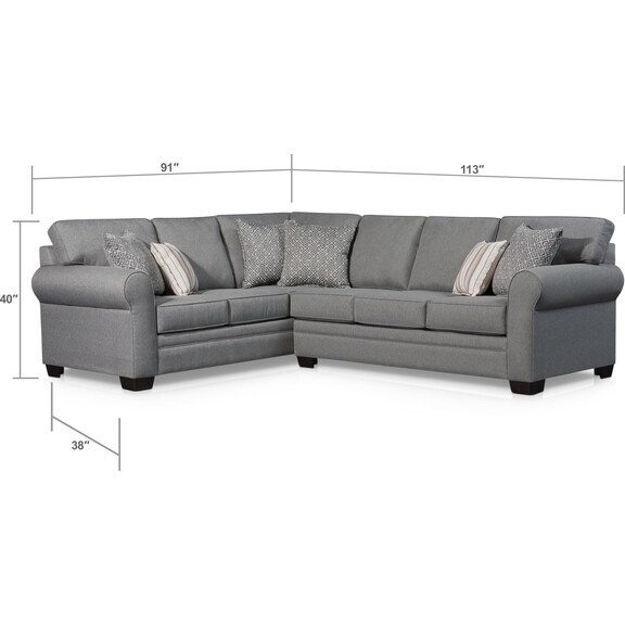 Living Room Furniture - Camila 2-Piece Sectional