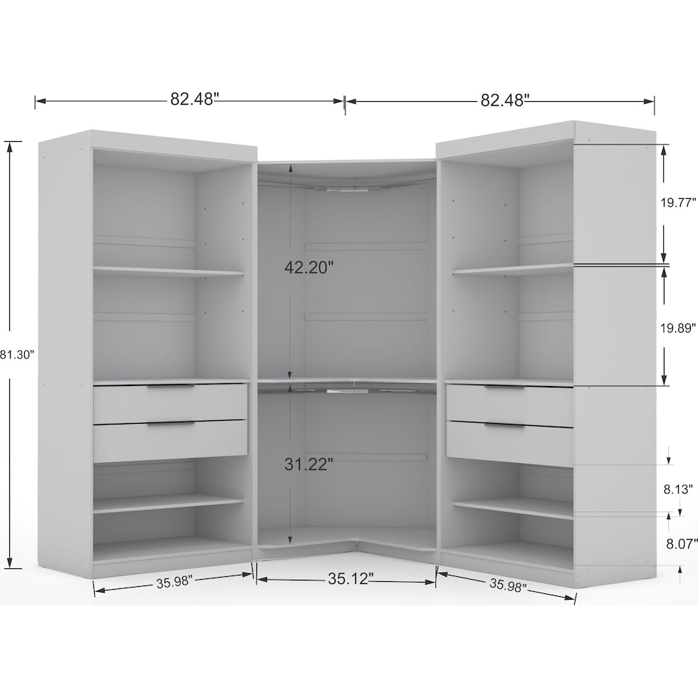  cornell white wardrobe   