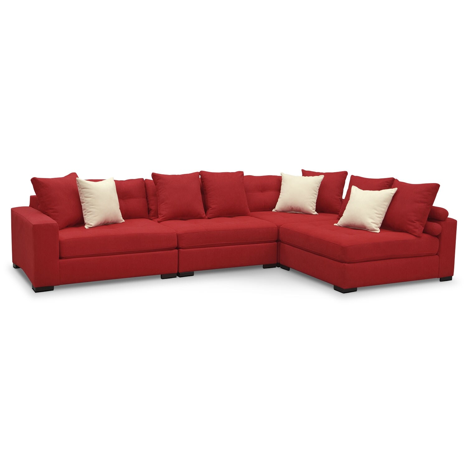 Venti 4 Piece Sectional Red American Signature Furniture   403043 