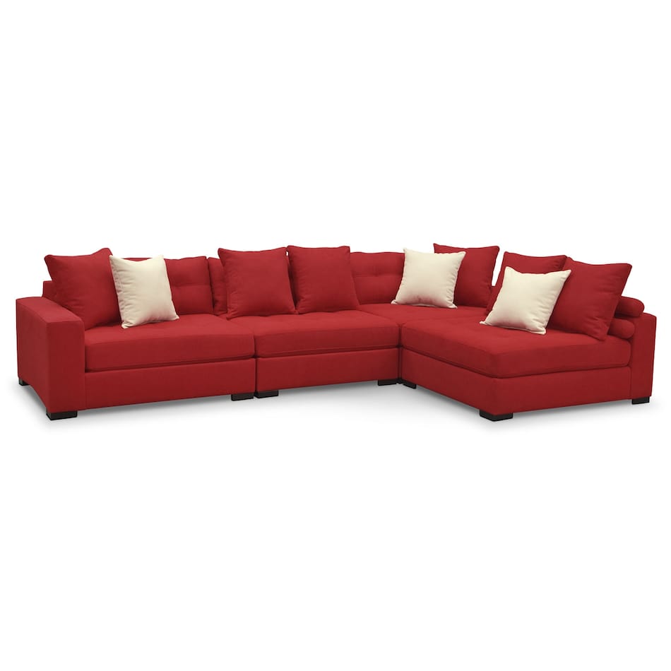 Venti 4-Piece Sectional - Red | American Signature Furniture