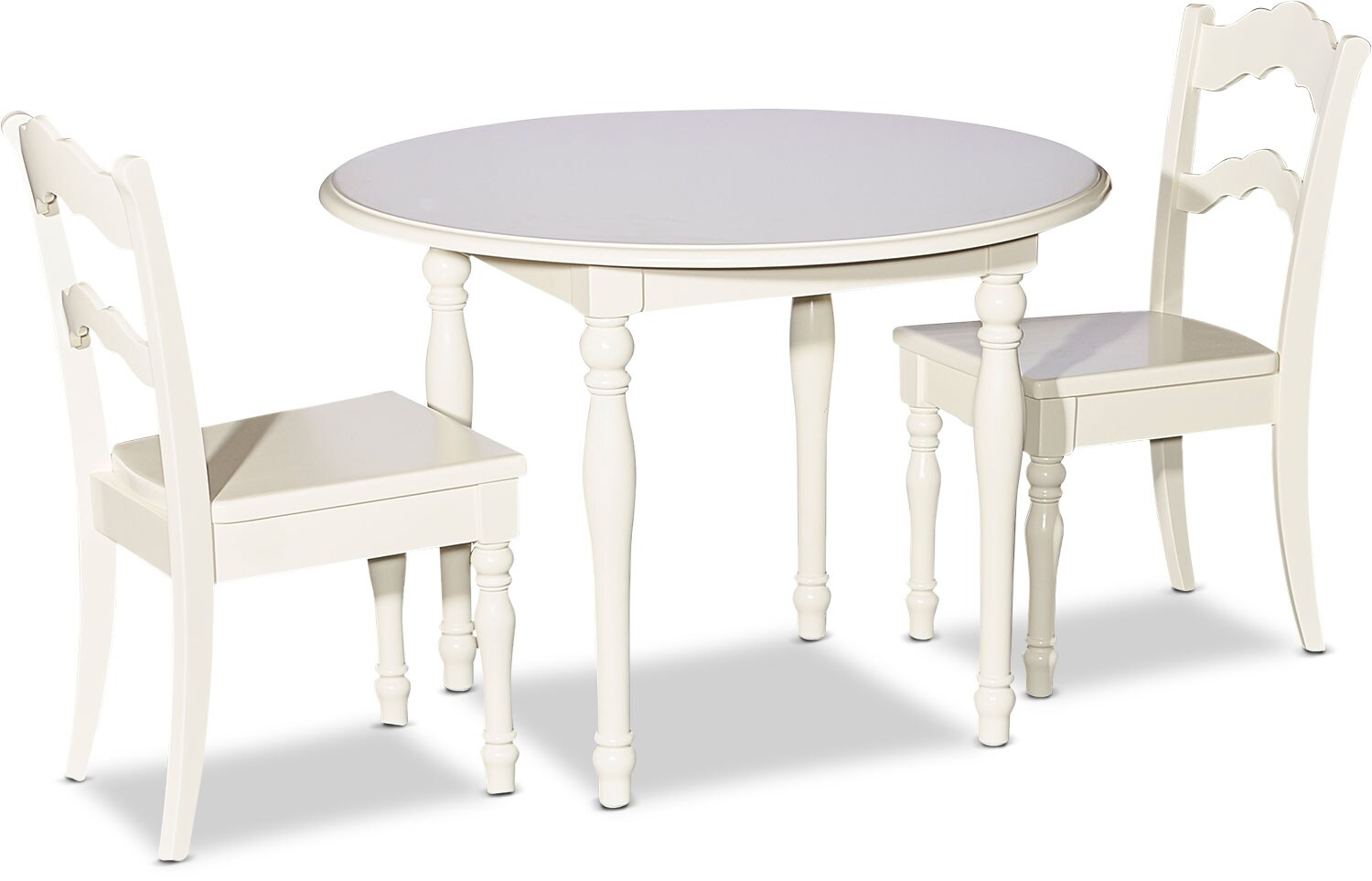 Kendall Youth Table and 2 Chairs White American Signature Furniture