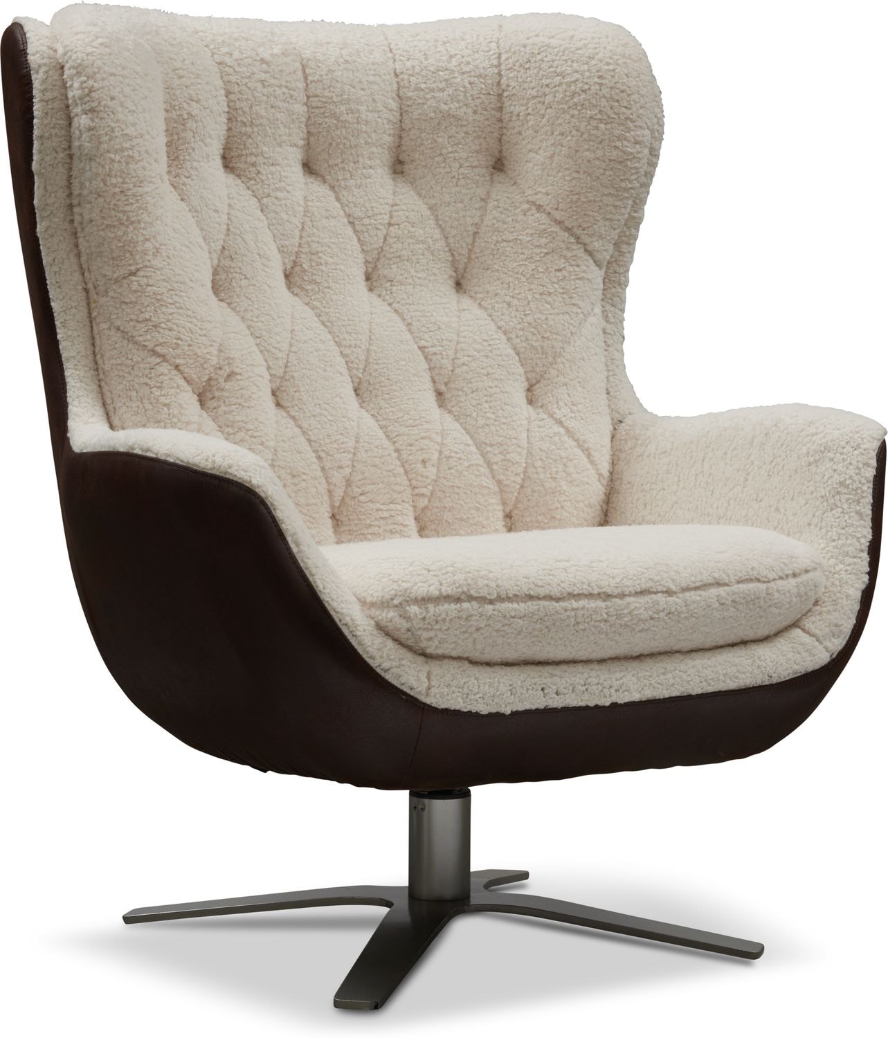 Simone Sherpa Swivel Chair American Signature Furniture   768503 