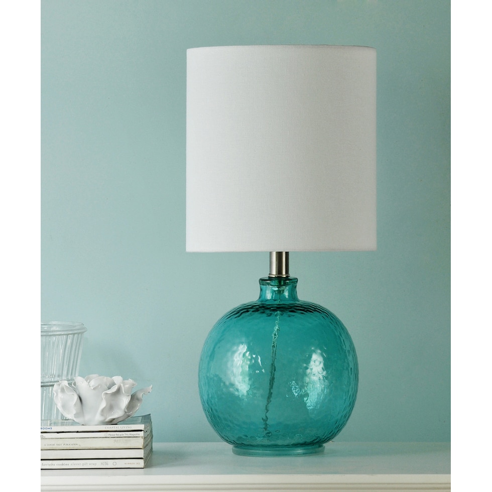 aberash blue table lamp   