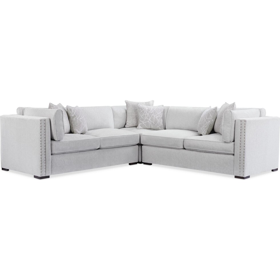 abington gray  pc sectional and ottoman   