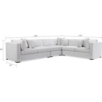 abington gray  pc sectional and ottoman   