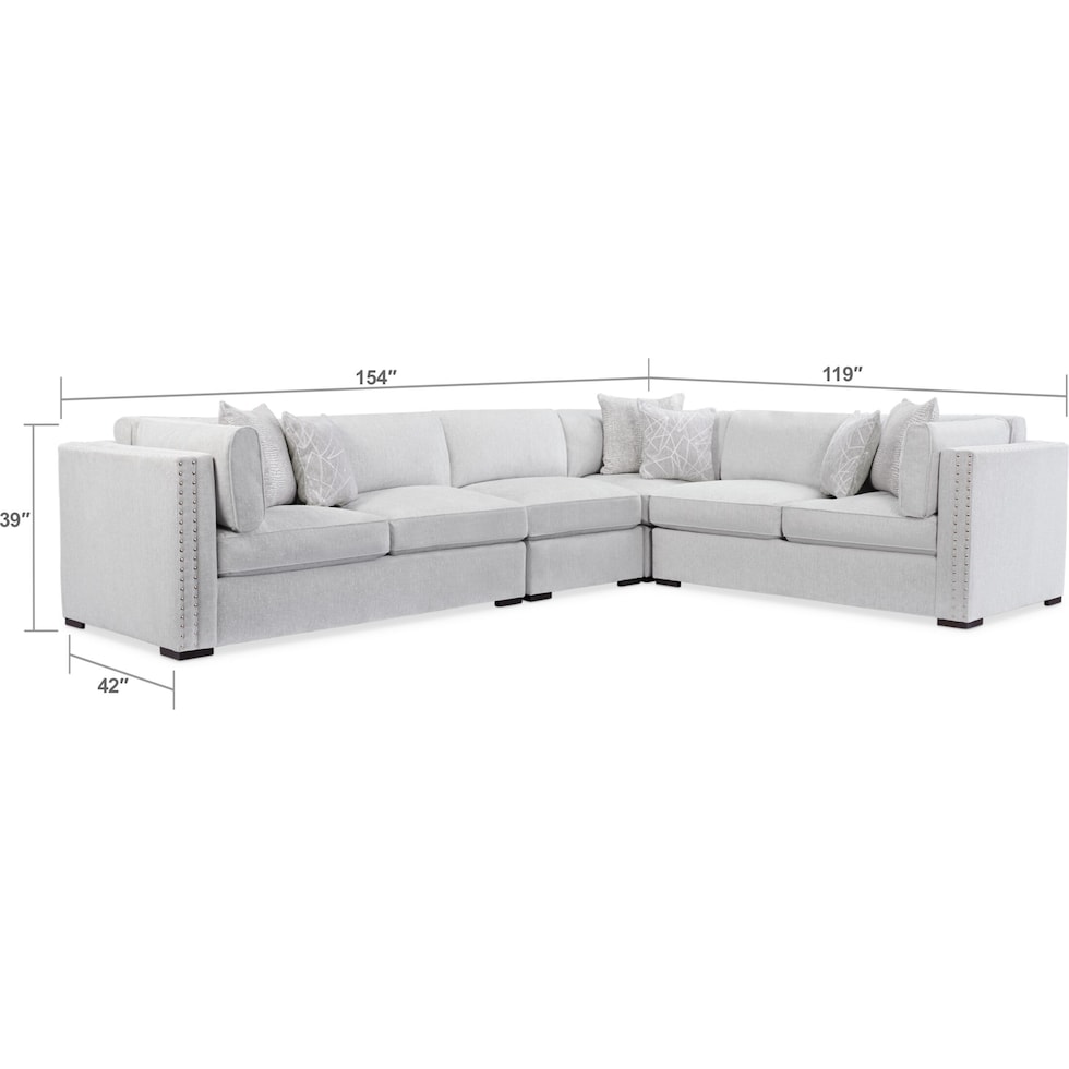 abington gray  pc sectional   
