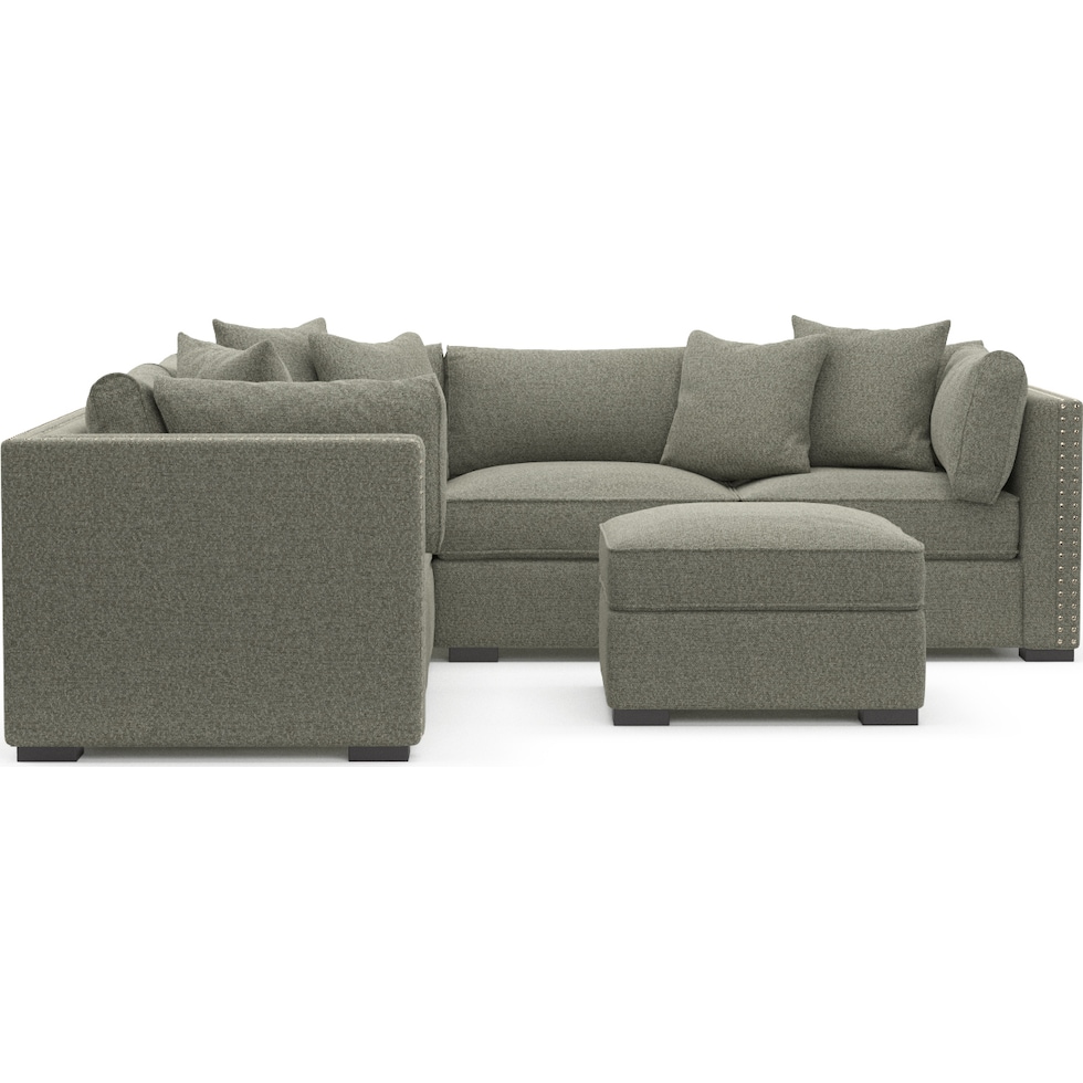 abington white  pc sectional and ottoman   