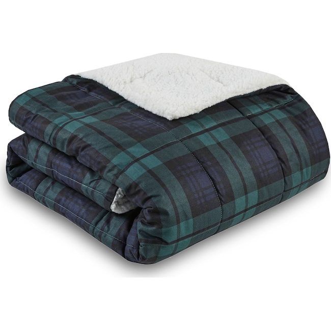 Accent and Occasional Furniture - Acadia Plaid Sherpa Throw
