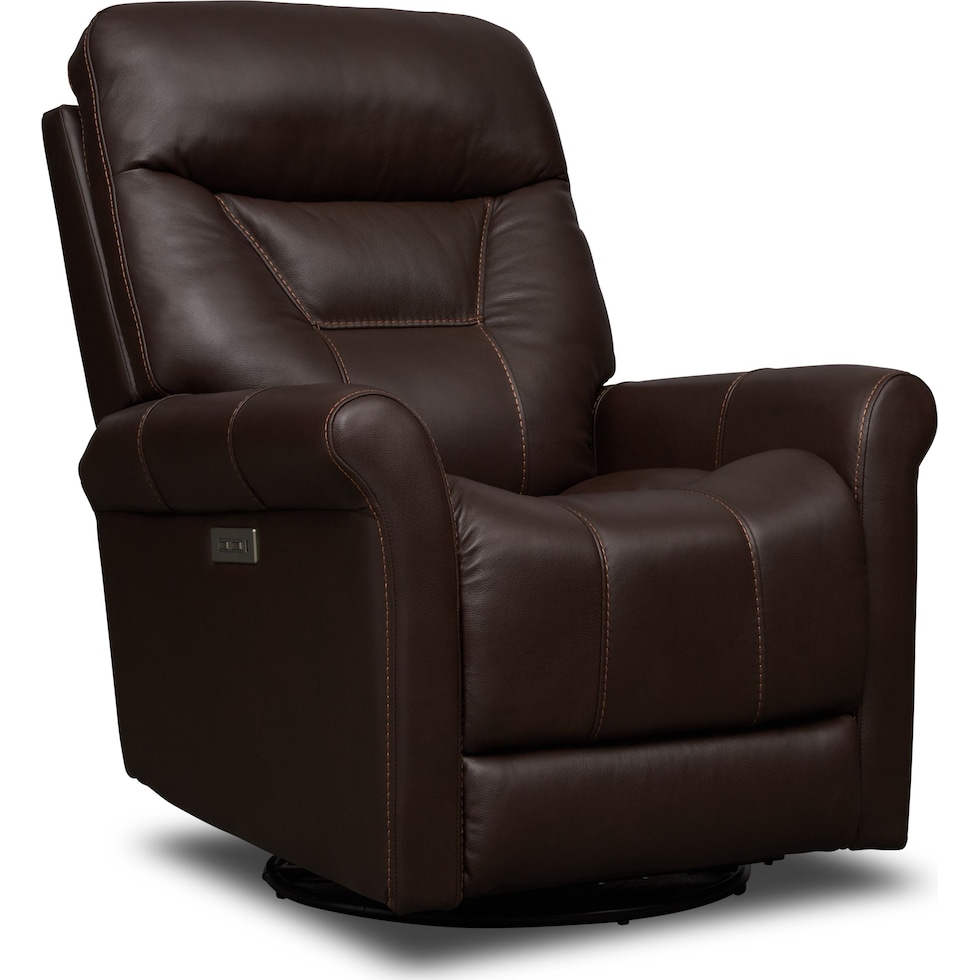 ace dark brown power recliner   