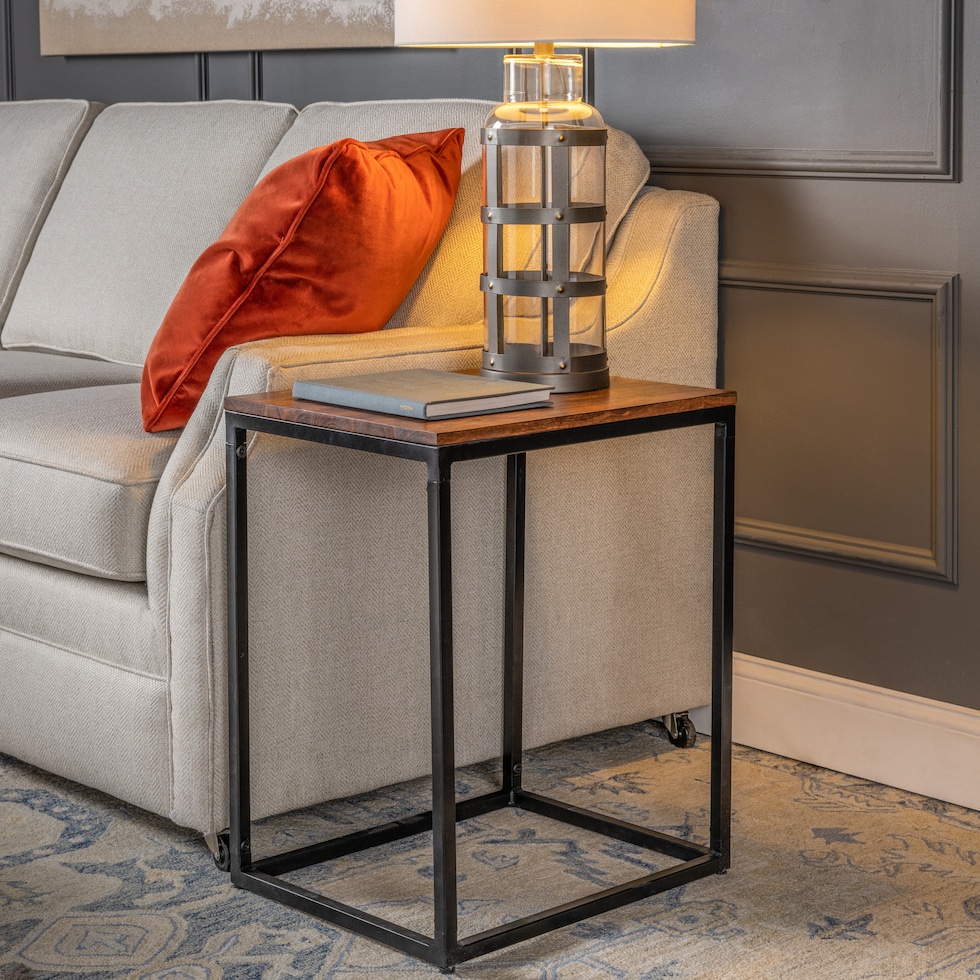 adam black end table   