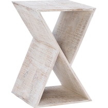 addison white end table   