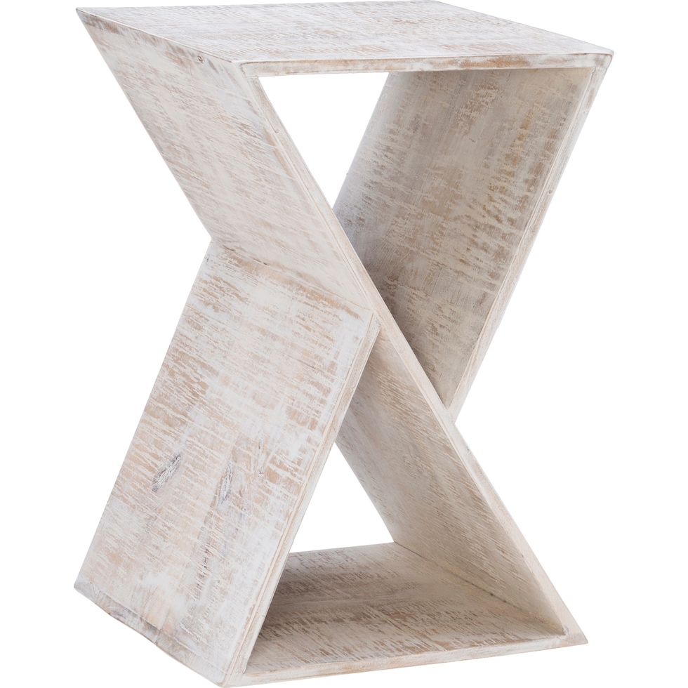 addison white end table   