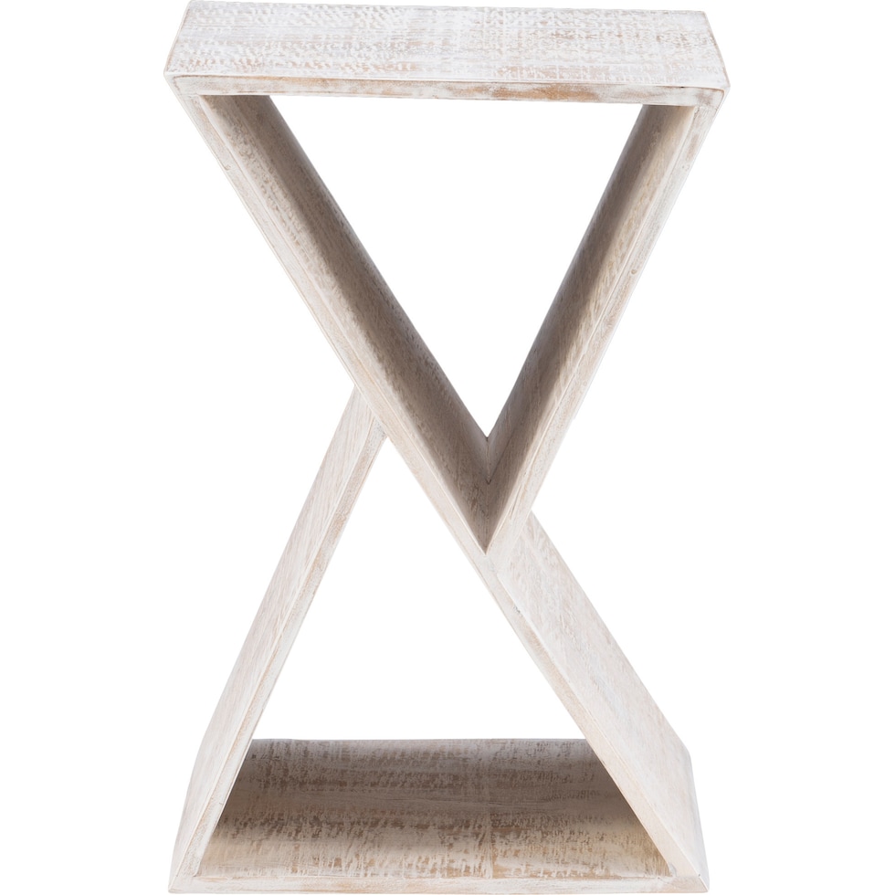 addison white end table   