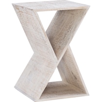 addison white end table   