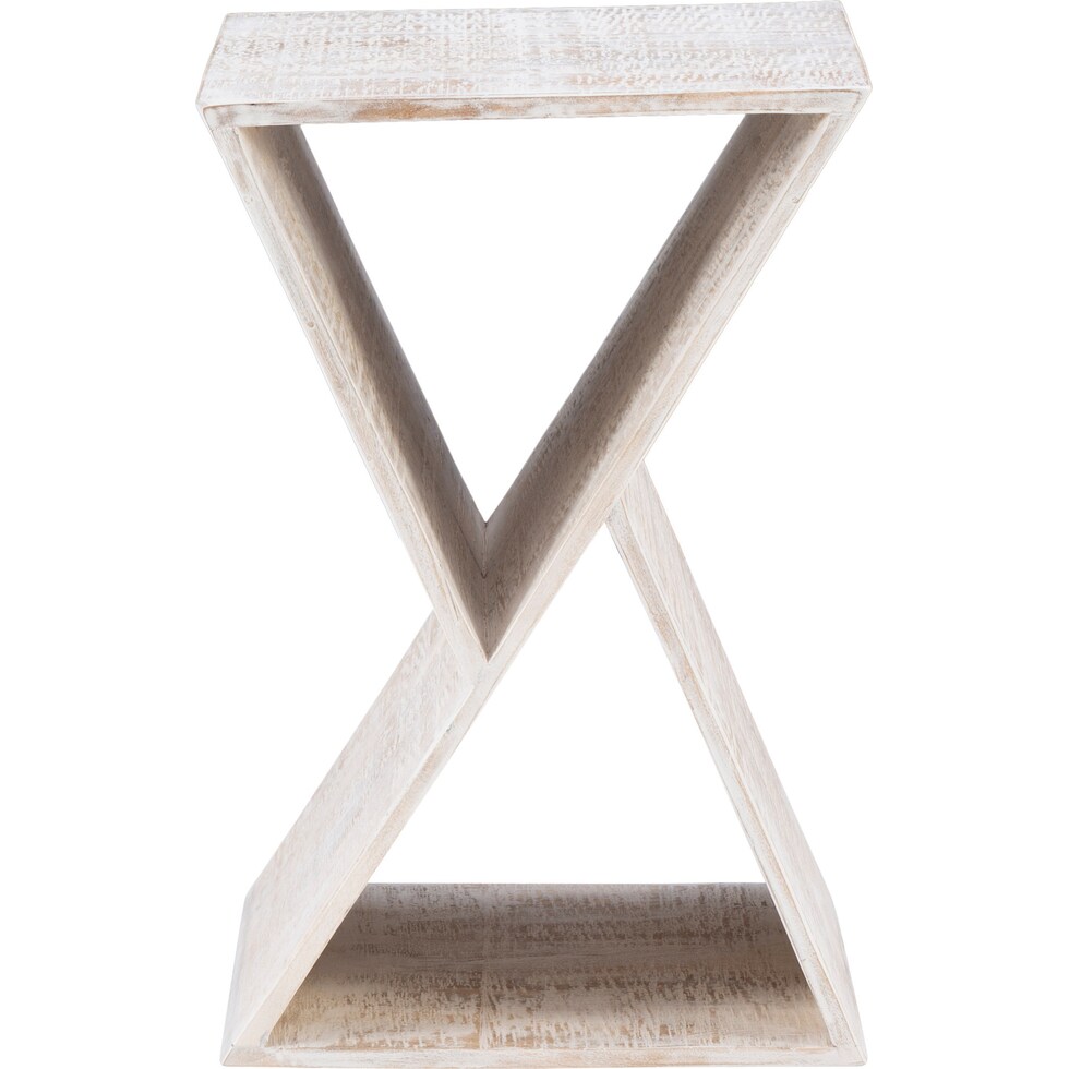 addison white end table   
