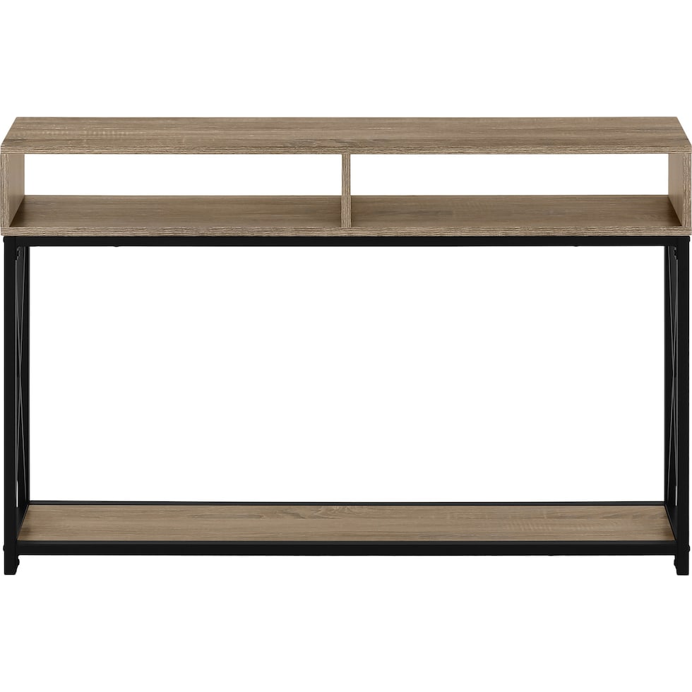 adelia light brown console table   