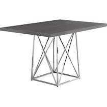 adoette dark gray chrome dining table   