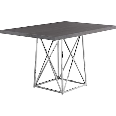 Adoette Dining Table - Dark Gray/Chrome