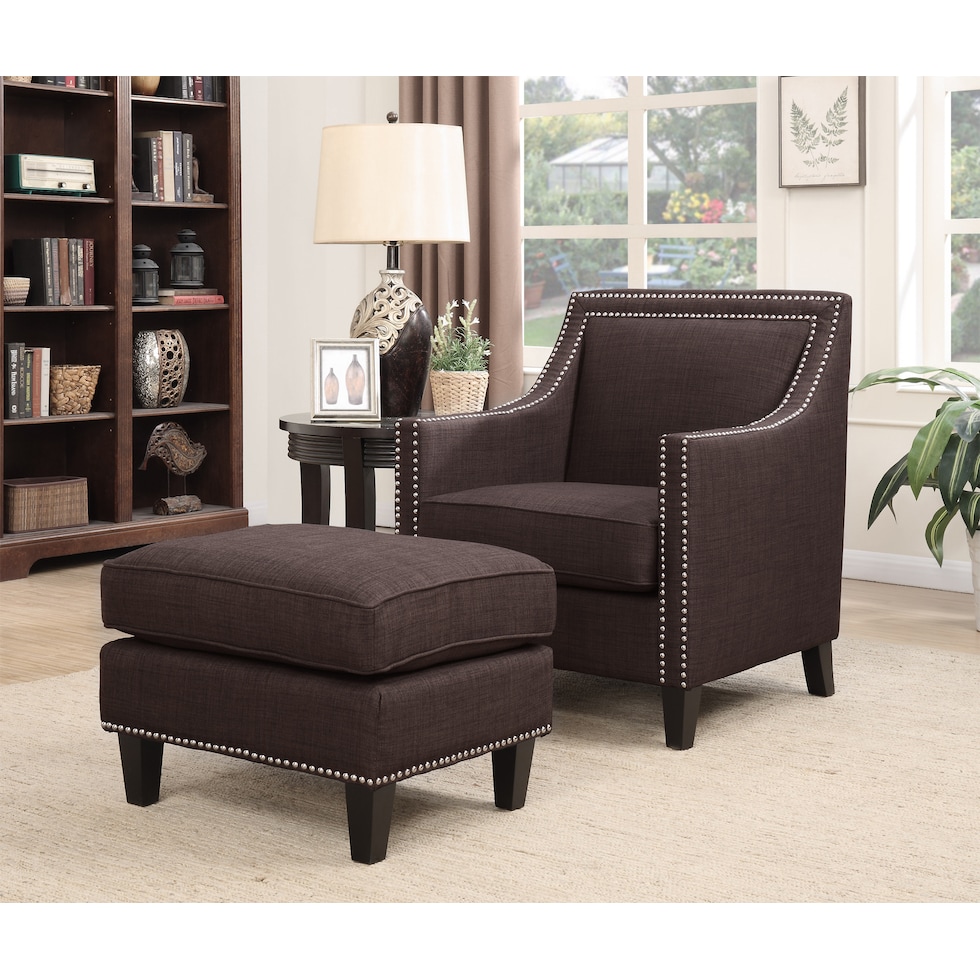 adonis dark brown ottoman   