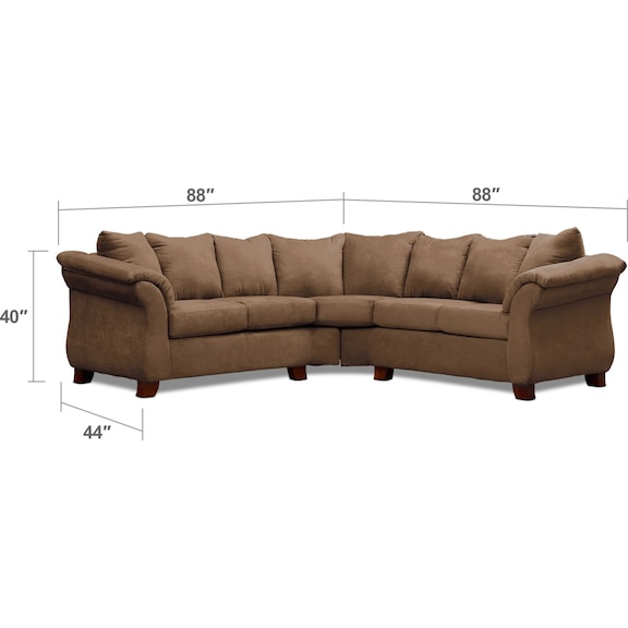 Living Room Furniture - Adrian 2-Piece Sectional and Chair Set