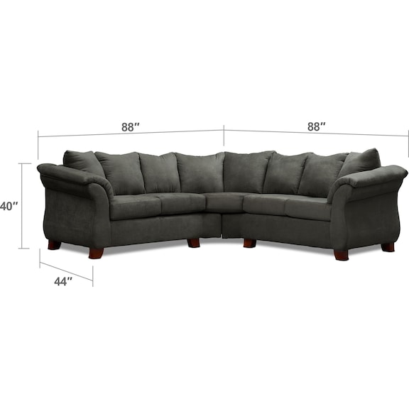 Living Room Furniture - Adrian 2-Piece Sectional and Accent Chair Set