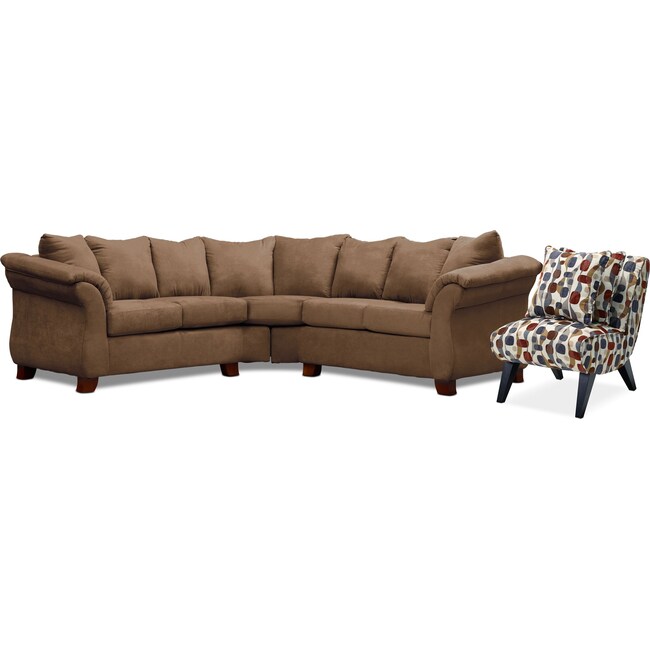 Living Room Furniture - Adrian 2-Piece Sectional and Accent Chair Set