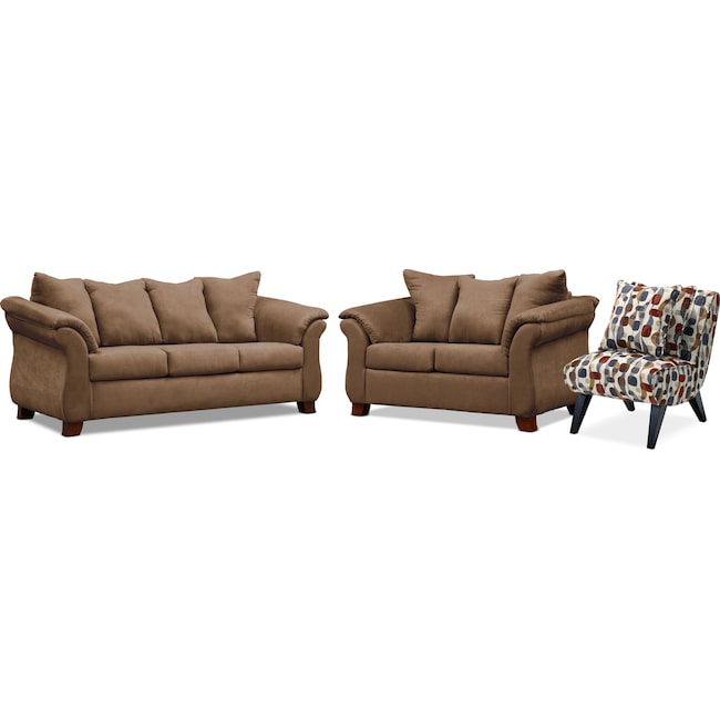Living Room Furniture - Adrian Sofa, Loveseat and Accent Chair