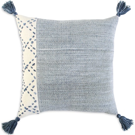 Adrift Indoor/Outdoor Pillow - Ivory/Blue