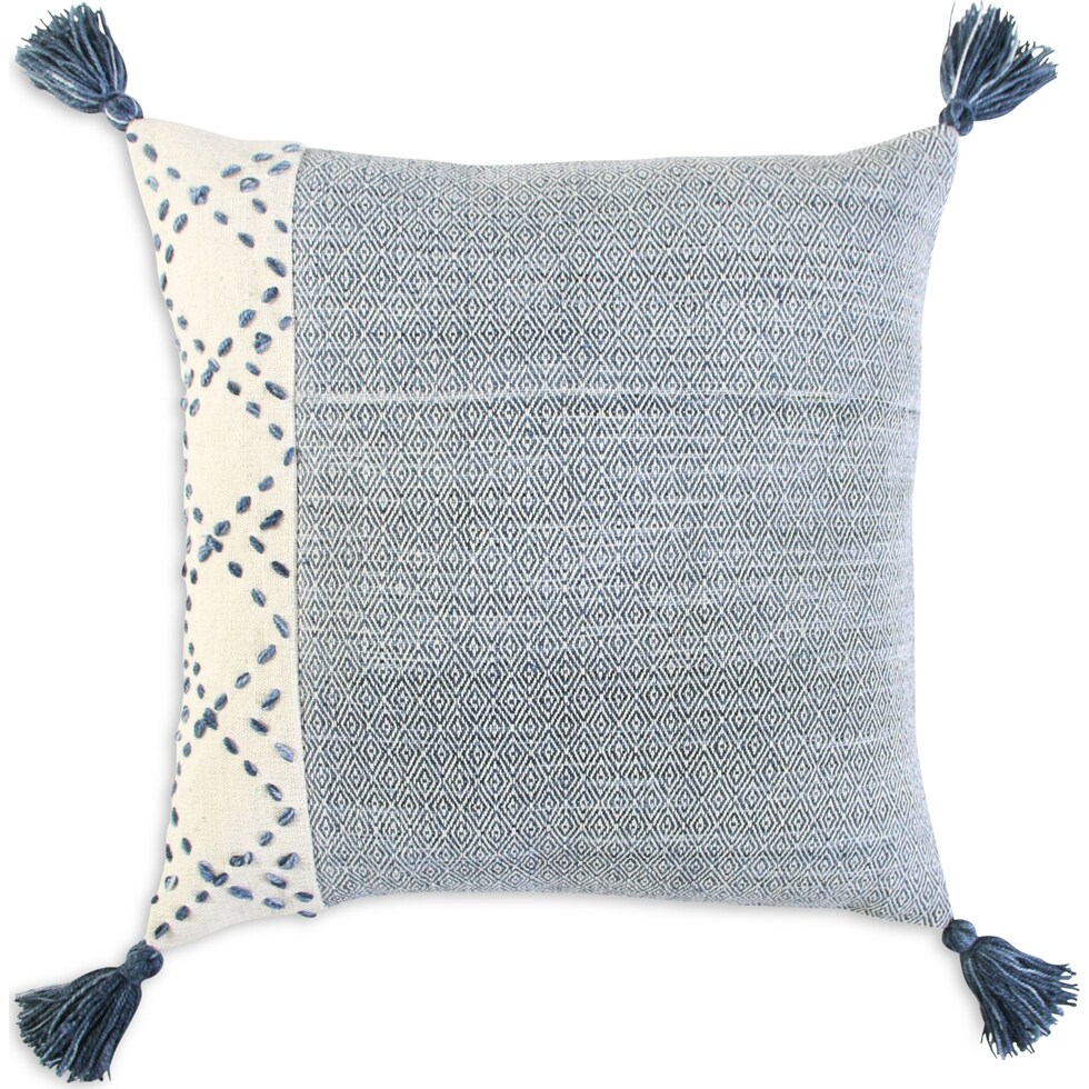 adrift blue outdoor pillow   