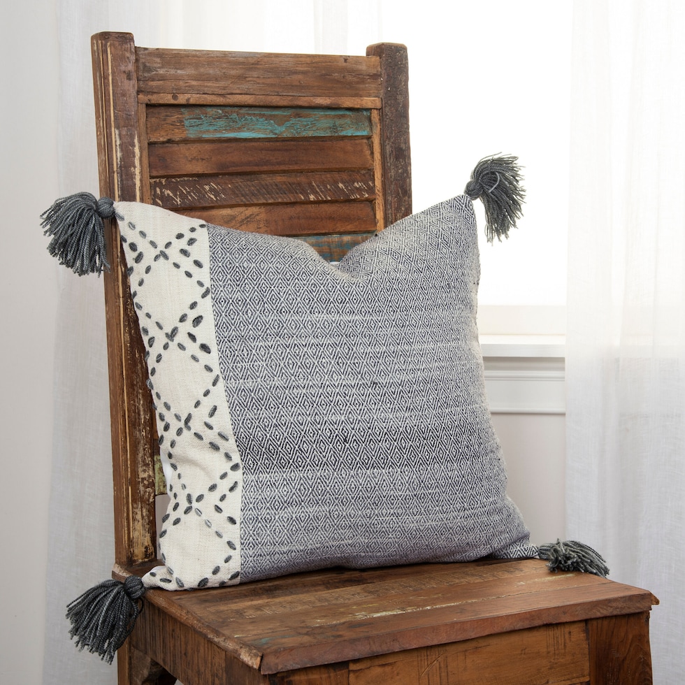 adrift gray outdoor pillow   