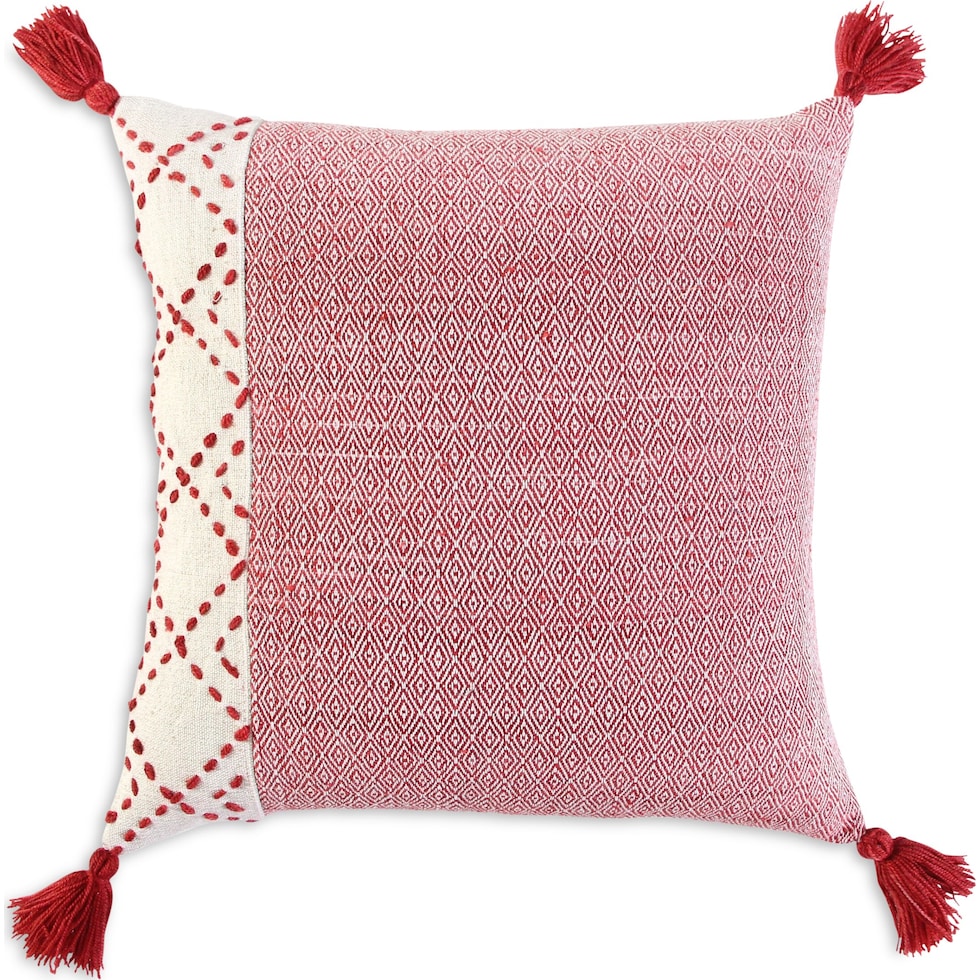 adrift red outdoor pillow   