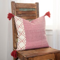 adrift red outdoor pillow   