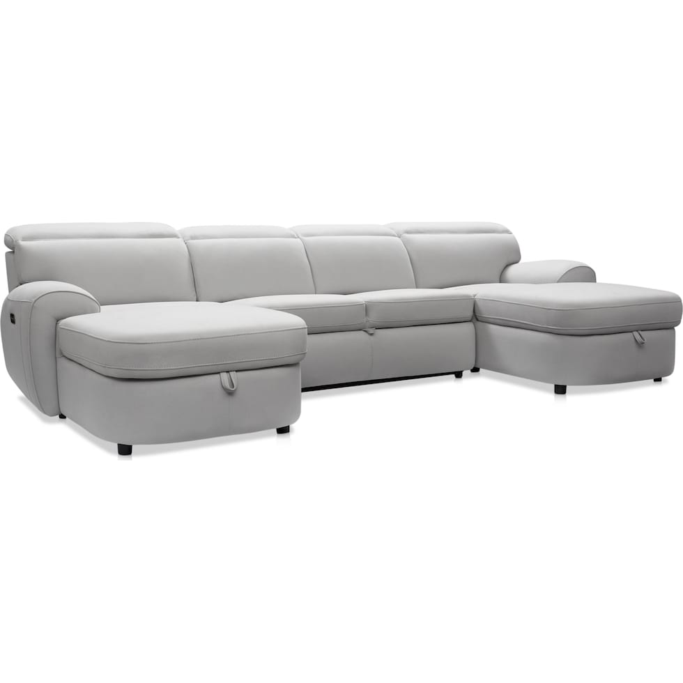 aero gray sleeper sectional   