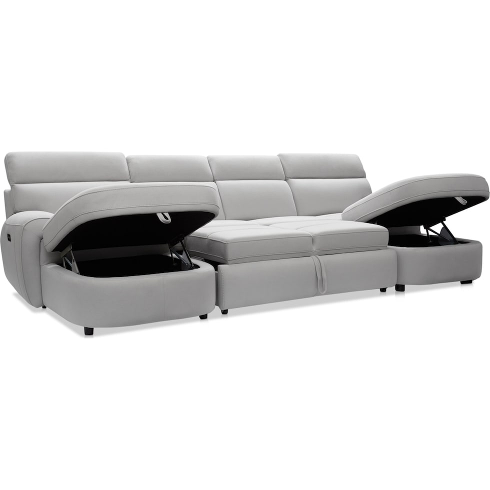 aero gray sleeper sectional   