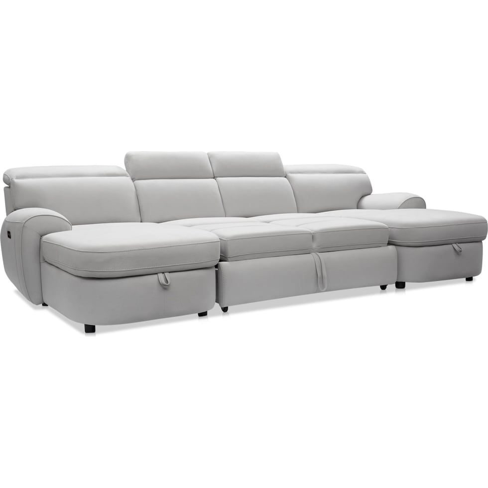 aero gray sleeper sectional   