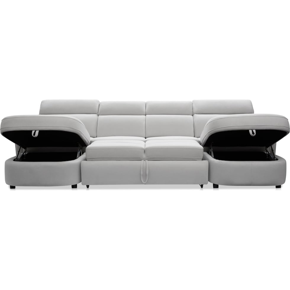 aero gray sleeper sectional   