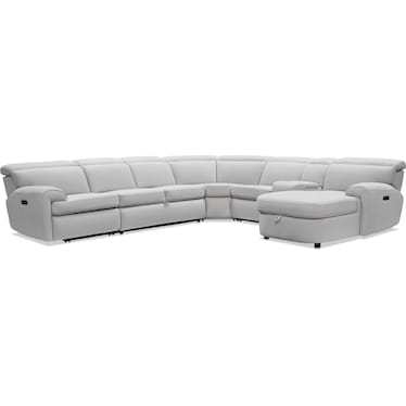 Aero 6-Piece Dual-Power Reclining Media Sleeper Sectional with Right-Facing Chaise