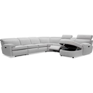 Aero 6-Piece Dual-Power Reclining Media Sleeper Sectional with Chaise