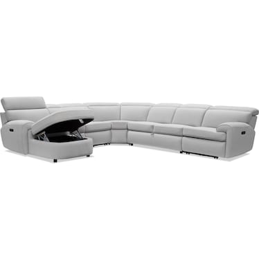 Aero 6-Piece Dual-Power Reclining Sleeper Sectional with Left-Facing Chaise
