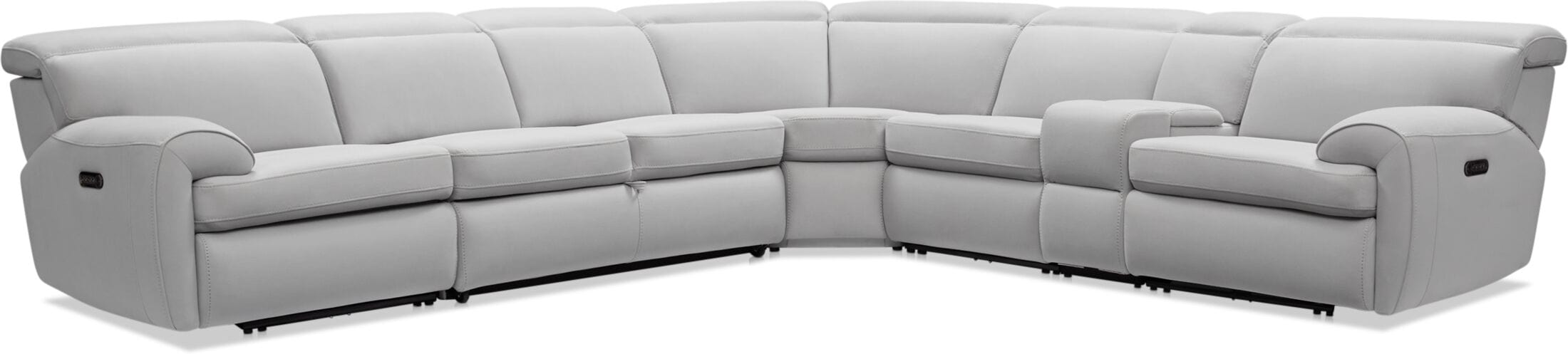 Leather sleeper store sectional with recliners