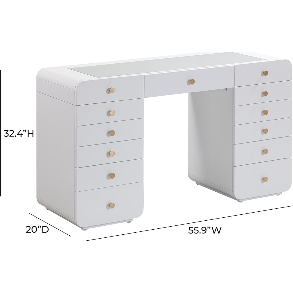 agatha white desk   