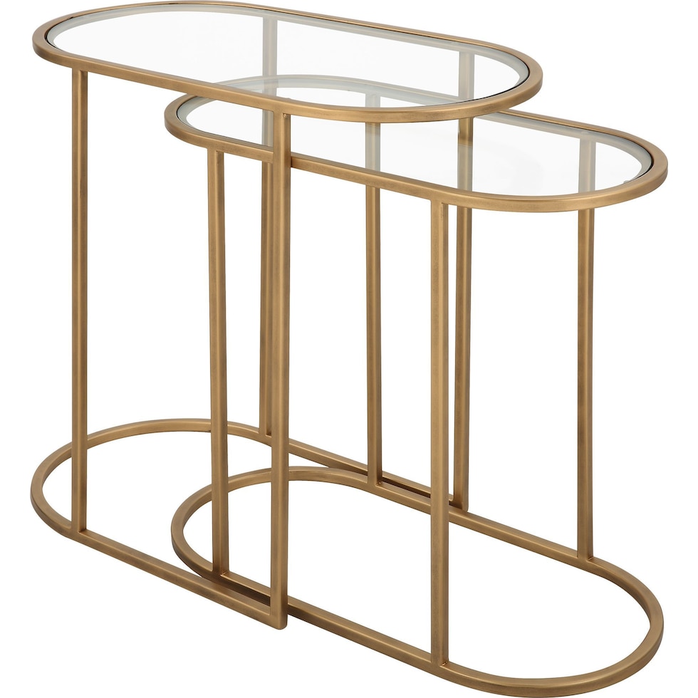 ahmir antique brass end table   
