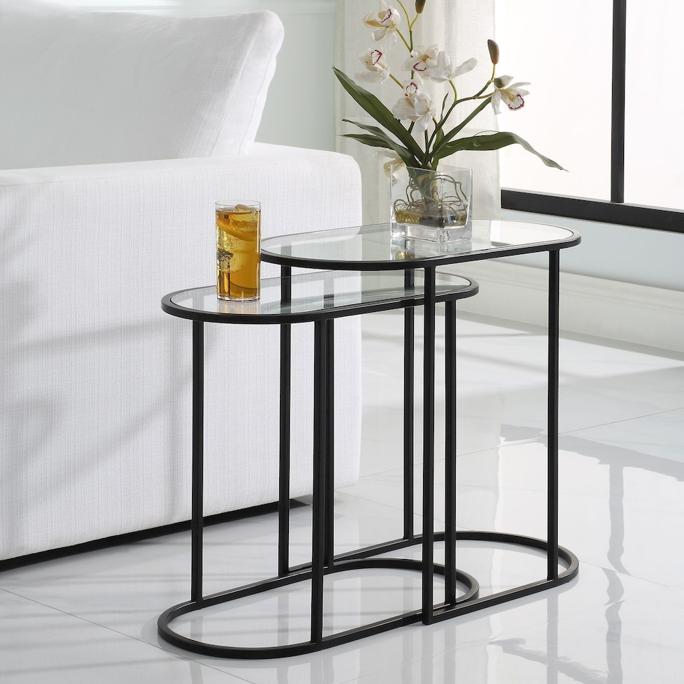 ahmir matte black end table   