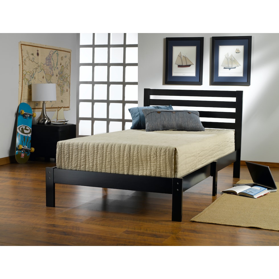 aiden black twin bed   