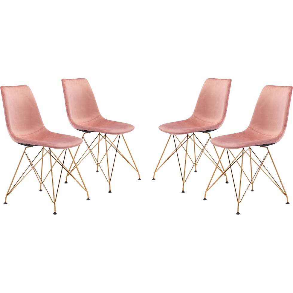 ajax pink gold dining chair   