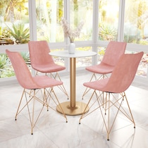 ajax pink gold dining chair   